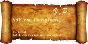 Váray Pantaleon névjegykártya